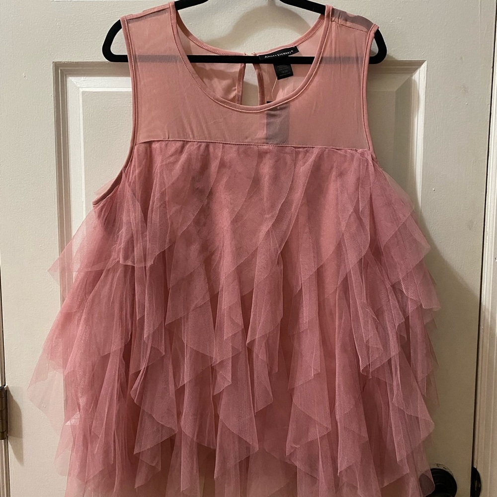 Pink Layered Tulle Top